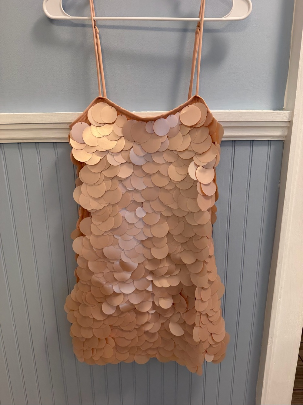 Lovers + Friends Blush Sequin Petal Mini Dress